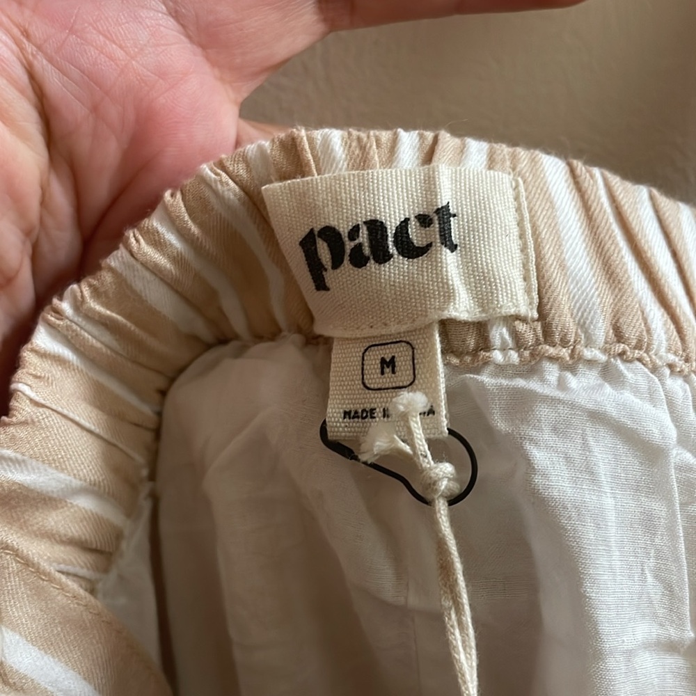 Pact White and Tan Striped Midi Sundress - Picture 5 of 7